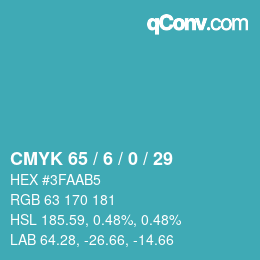 Código de color: CMYK 65 / 6 / 0 / 29 | qconv.com