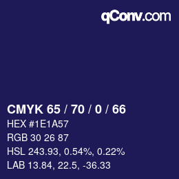 颜色代码: CMYK 65 / 70 / 0 / 66 | qconv.com