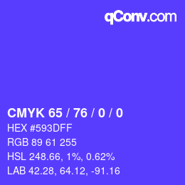 Color code: CMYK 65 / 76 / 0 / 0 | qconv.com