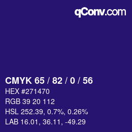 颜色代码: CMYK 65 / 82 / 0 / 56 | qconv.com