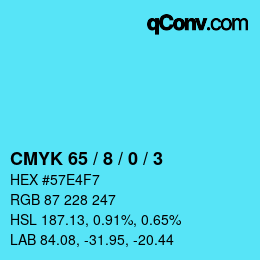 Color code: CMYK 65 / 8 / 0 / 3 | qconv.com