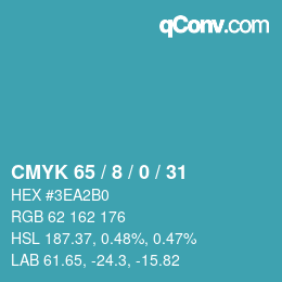 Color code: CMYK 65 / 8 / 0 / 31 | qconv.com