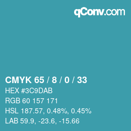 カラーコード: CMYK 65 / 8 / 0 / 33 | qconv.com