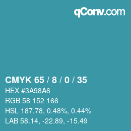 Color code: CMYK 65 / 8 / 0 / 35 | qconv.com