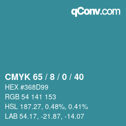 カラーコード: CMYK 65 / 8 / 0 / 40 | qconv.com