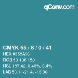 Color code: CMYK 65 / 8 / 0 / 41 | qconv.com