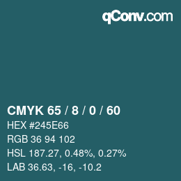 カラーコード: CMYK 65 / 8 / 0 / 60 | qconv.com