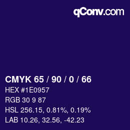 カラーコード: CMYK 65 / 90 / 0 / 66 | qconv.com