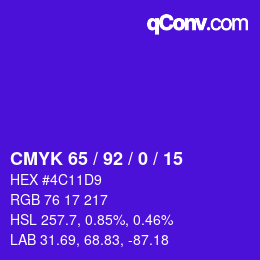 Color code: CMYK 65 / 92 / 0 / 15 | qconv.com