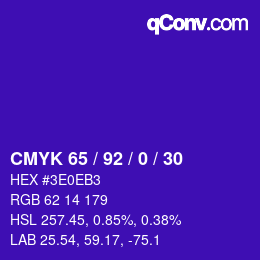 Color code: CMYK 65 / 92 / 0 / 30 | qconv.com