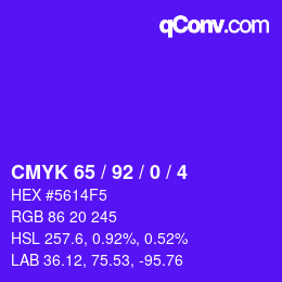 カラーコード: CMYK 65 / 92 / 0 / 4 | qconv.com