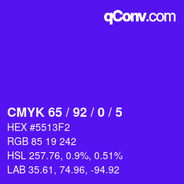 カラーコード: CMYK 65 / 92 / 0 / 5 | qconv.com