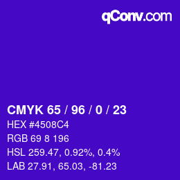 颜色代码: CMYK 65 / 96 / 0 / 23 | qconv.com