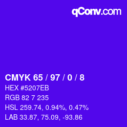 颜色代码: CMYK 65 / 97 / 0 / 8 | qconv.com