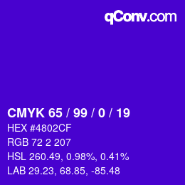 カラーコード: CMYK 65 / 99 / 0 / 19 | qconv.com
