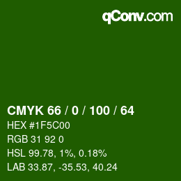 Código de color: CMYK 66 / 0 / 100 / 64 | qconv.com