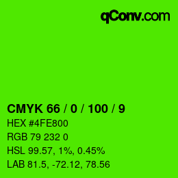 Código de color: CMYK 66 / 0 / 100 / 9 | qconv.com