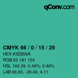 Código de color: CMYK 66 / 0 / 15 / 29 | qconv.com