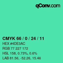 Código de color: CMYK 66 / 0 / 24 / 11 | qconv.com