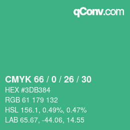 Color code: CMYK 66 / 0 / 26 / 30 | qconv.com