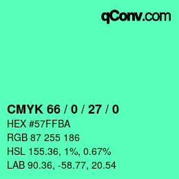 Color code: CMYK 66 / 0 / 27 / 0 | qconv.com