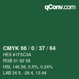 Color code: CMYK 66 / 0 / 37 / 64 | qconv.com