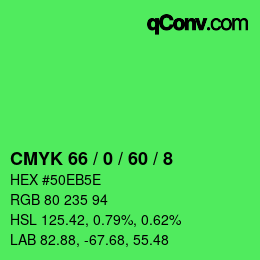 カラーコード: CMYK 66 / 0 / 60 / 8 | qconv.com