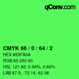Color code: CMYK 66 / 0 / 64 / 2 | qconv.com