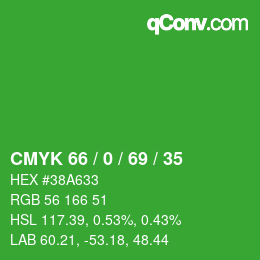 Código de color: CMYK 66 / 0 / 69 / 35 | qconv.com