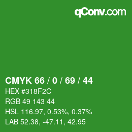Código de color: CMYK 66 / 0 / 69 / 44 | qconv.com