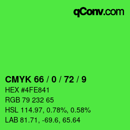 Color code: CMYK 66 / 0 / 72 / 9 | qconv.com