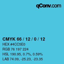 Color code: CMYK 66 / 12 / 0 / 12 | qconv.com