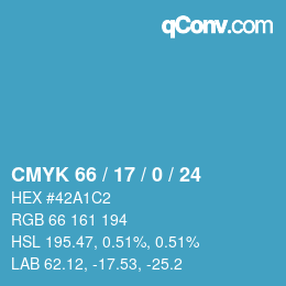 Color code: CMYK 66 / 17 / 0 / 24 | qconv.com