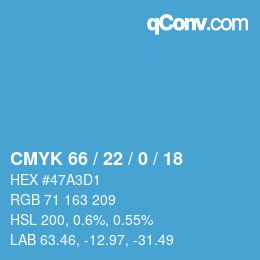 Color code: CMYK 66 / 22 / 0 / 18 | qconv.com