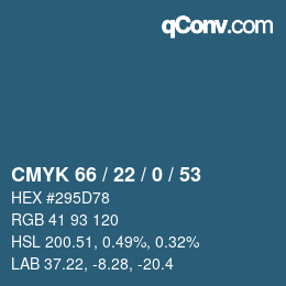 颜色代码: CMYK 66 / 22 / 0 / 53 | qconv.com