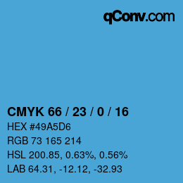 颜色代码: CMYK 66 / 23 / 0 / 16 | qconv.com