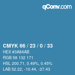 Color code: CMYK 66 / 23 / 0 / 33 | qconv.com