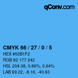 Color code: CMYK 66 / 27 / 0 / 5 | qconv.com