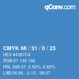 Color code: CMYK 66 / 31 / 0 / 23 | qconv.com