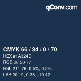 Farbcode: CMYK 66 / 34 / 0 / 70 | qconv.com