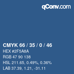 颜色代码: CMYK 66 / 35 / 0 / 46 | qconv.com