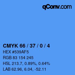 颜色代码: CMYK 66 / 37 / 0 / 4 | qconv.com