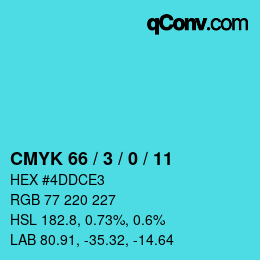 Código de color: CMYK 66 / 3 / 0 / 11 | qconv.com