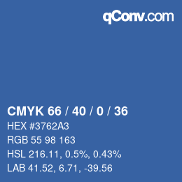 Código de color: CMYK 66 / 40 / 0 / 36 | qconv.com