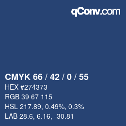 Código de color: CMYK 66 / 42 / 0 / 55 | qconv.com