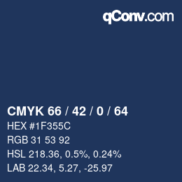 カラーコード: CMYK 66 / 42 / 0 / 64 | qconv.com