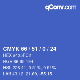 颜色代码: CMYK 66 / 51 / 0 / 24 | qconv.com