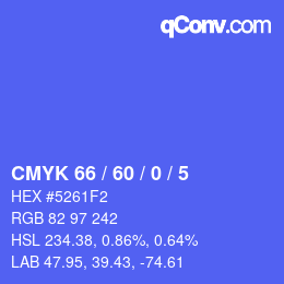 Color code: CMYK 66 / 60 / 0 / 5 | qconv.com