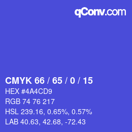 颜色代码: CMYK 66 / 65 / 0 / 15 | qconv.com