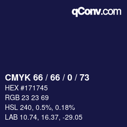 Farbcode: CMYK 66 / 66 / 0 / 73 | qconv.com